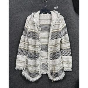 Fylo London Hooded Sweater Womens Size S Multicolor Striped Cozycore Boho